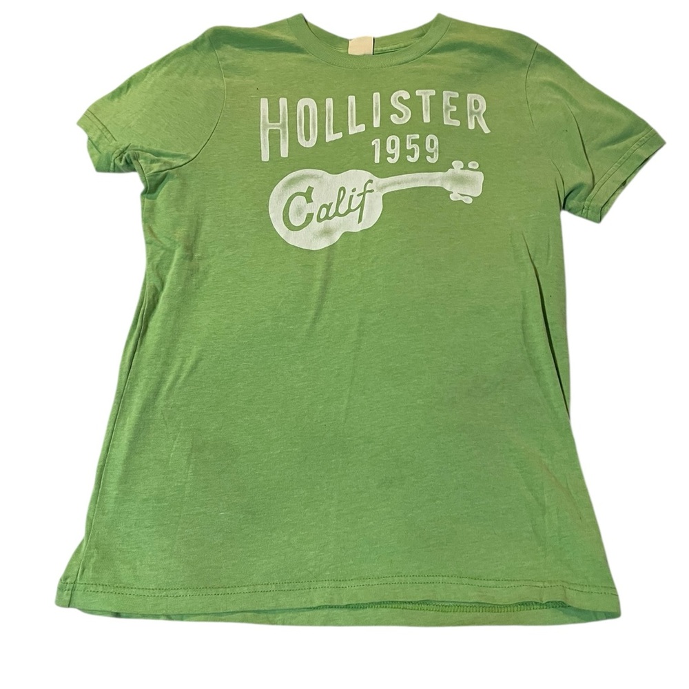 Hollister Mint Green Tee with White Lettering